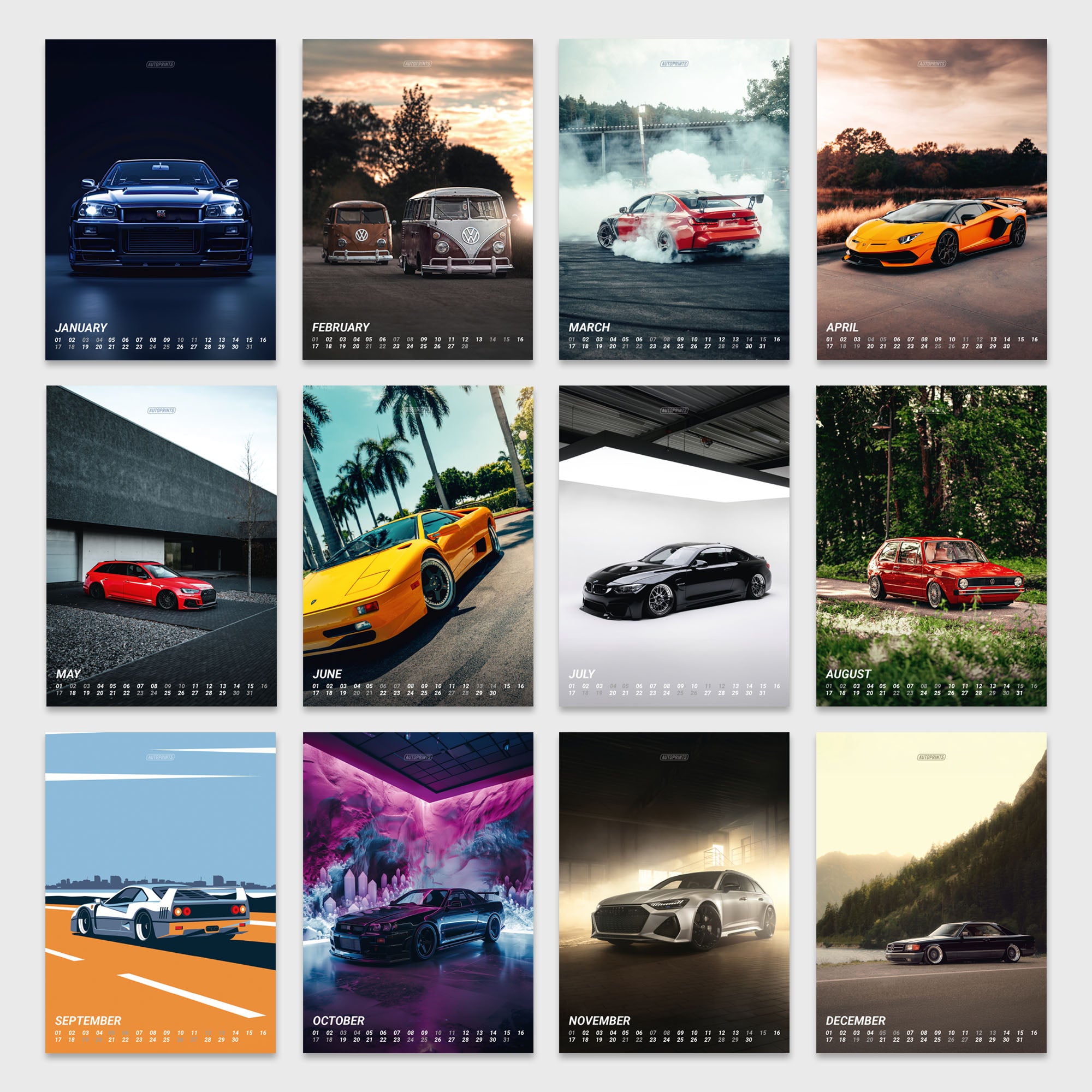 CAR CULTURE 2026 Calendrier auto premium 2-en-1